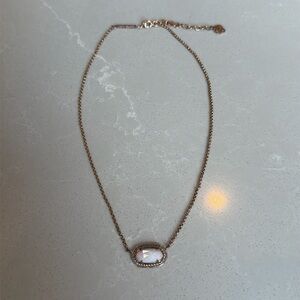 Kendra Scott Rose Gold Pendant Necklace in Iridescent Drusy
